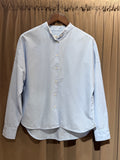 Chemise col mao bleu