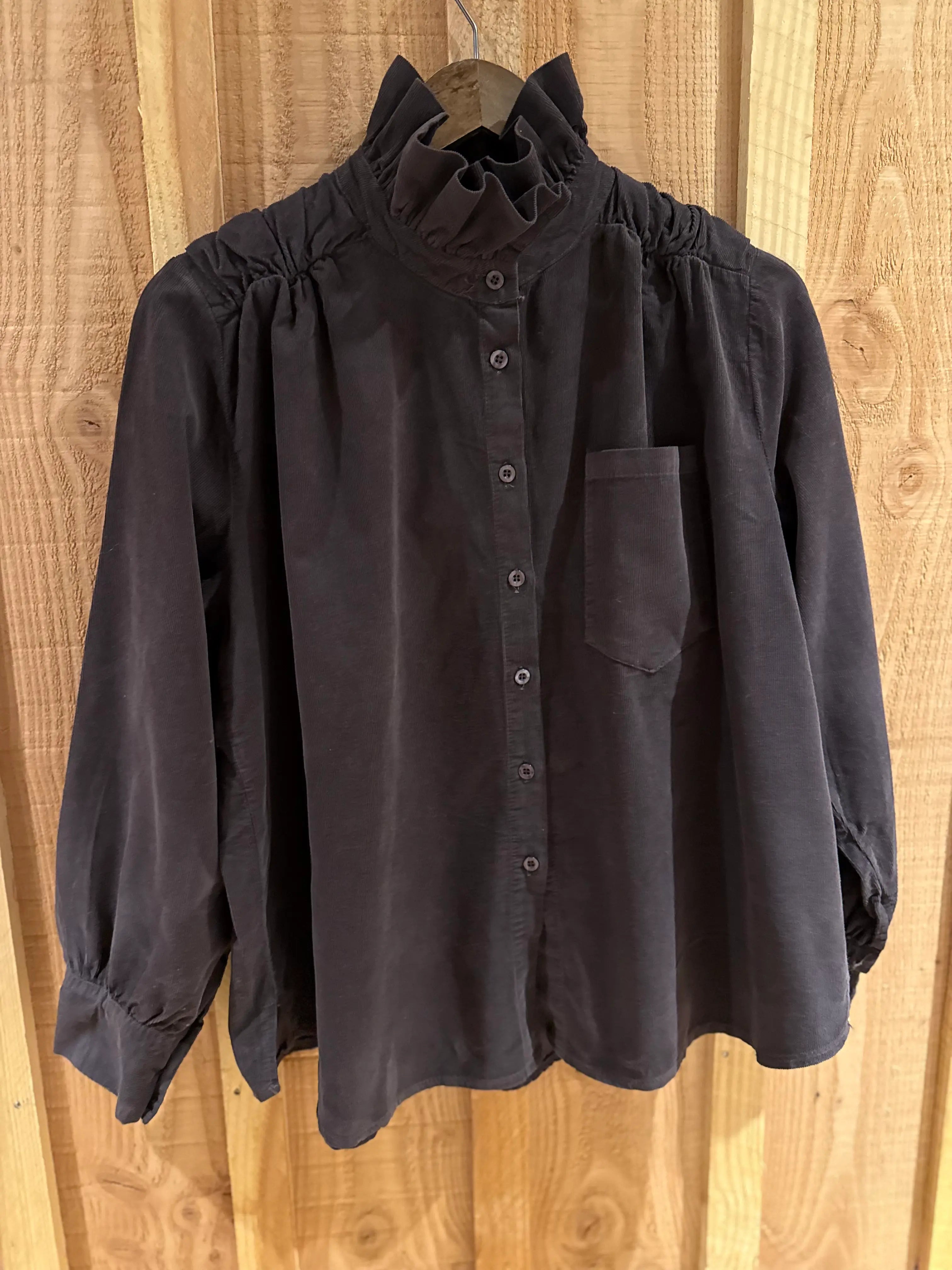 Chemisiers velours col montant