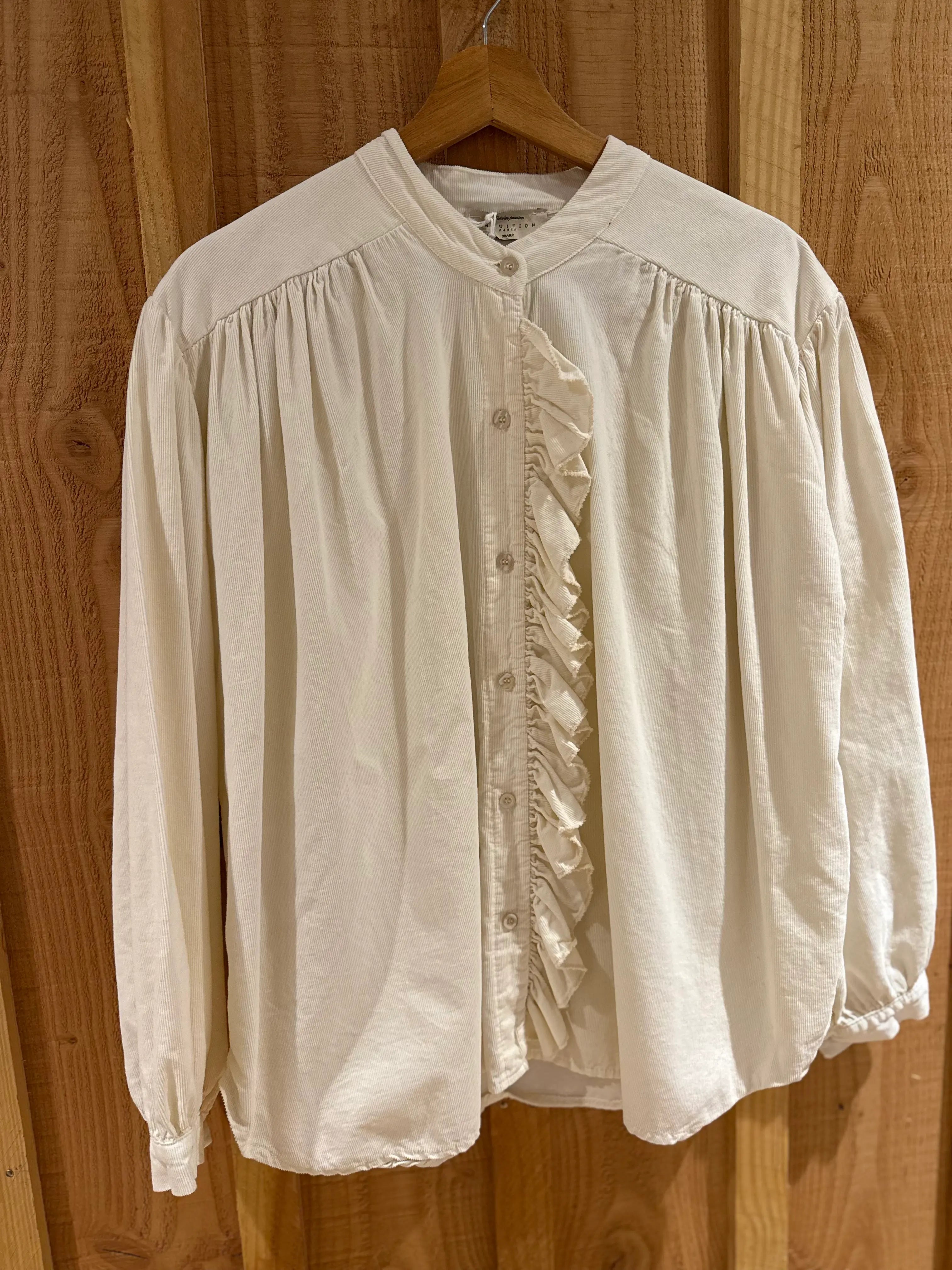 Chemisier velours col rond