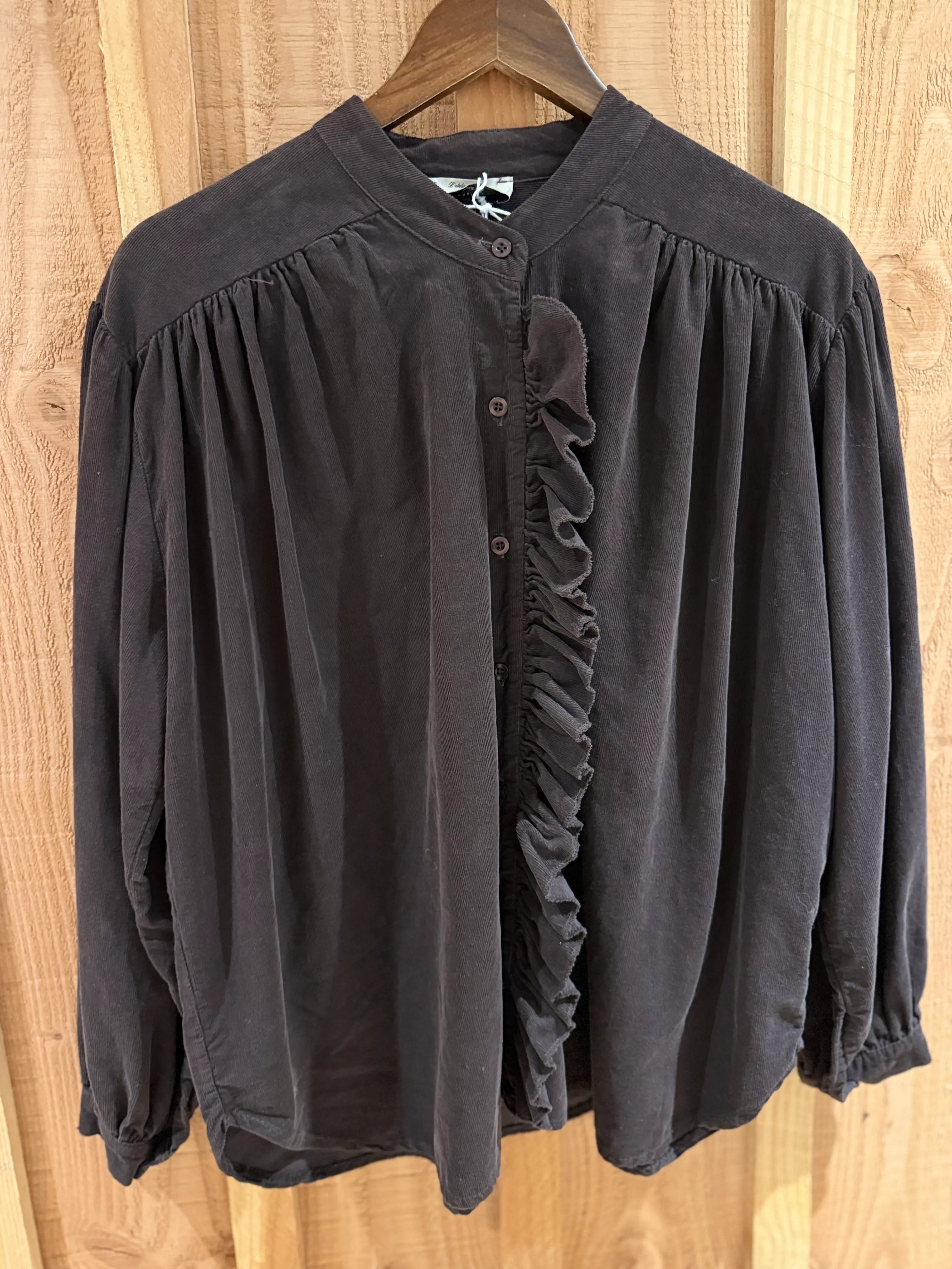 Chemisier velours col rond