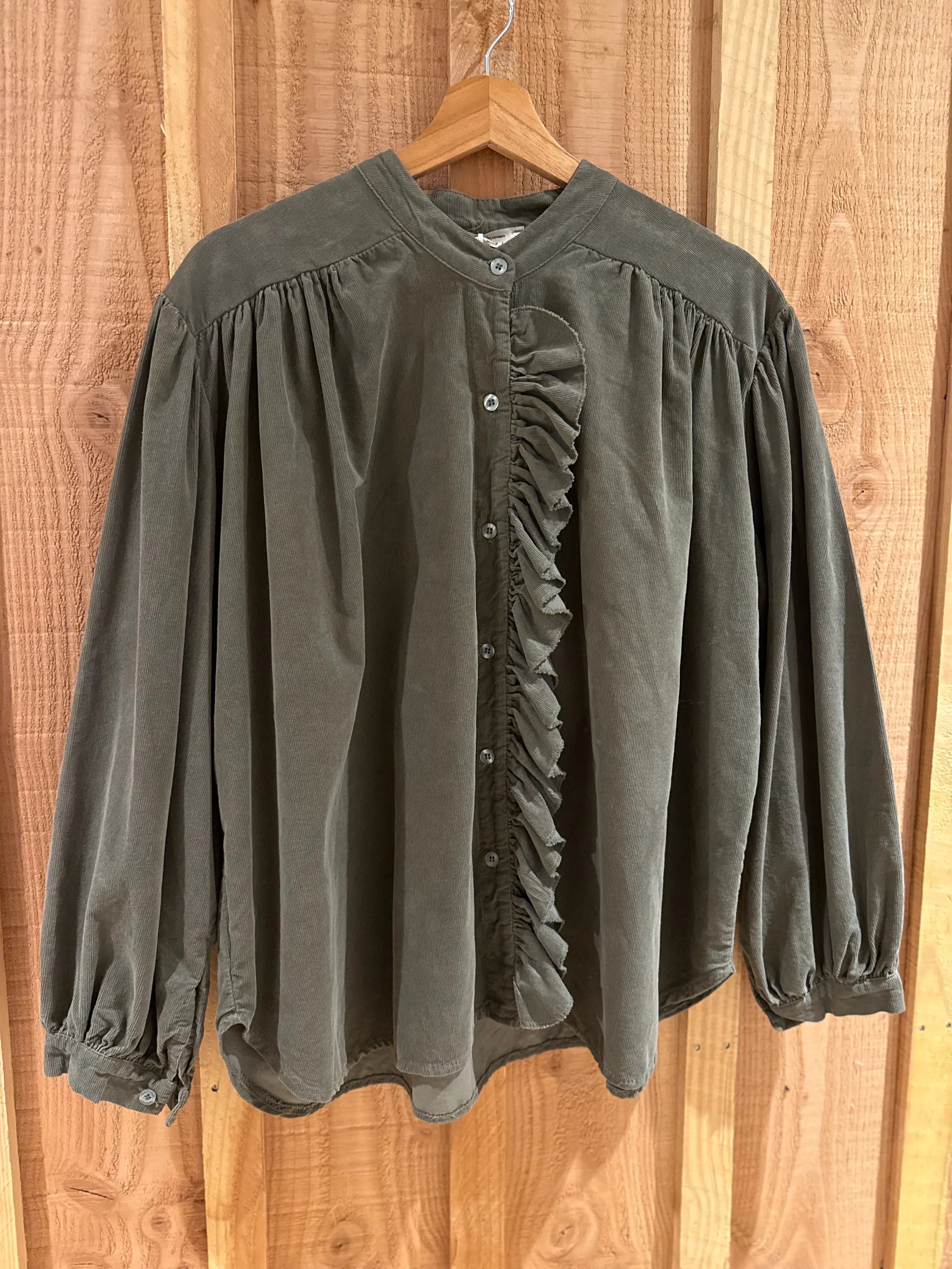 Chemisier velours col rond