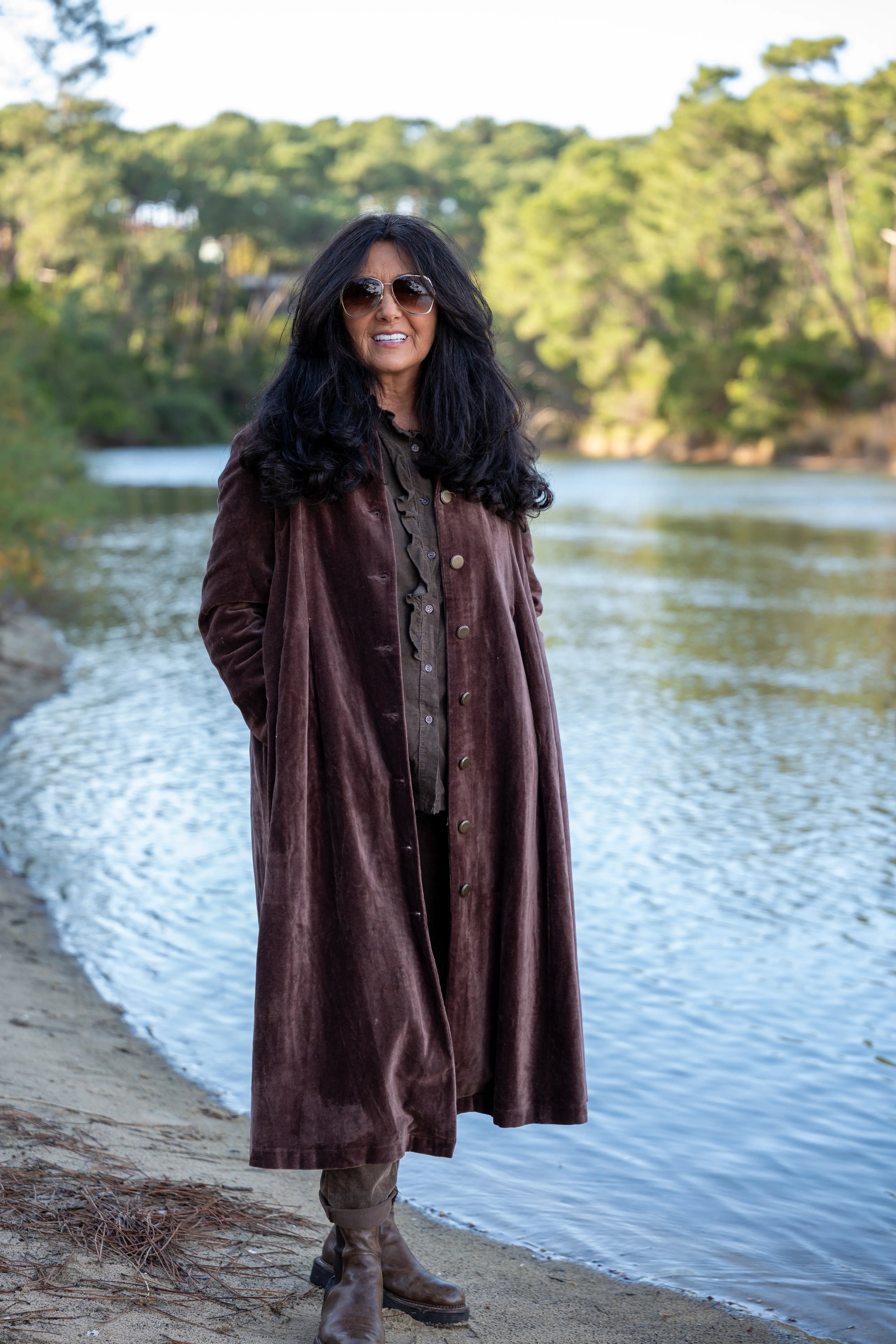 Manteau long velours "Tiago"