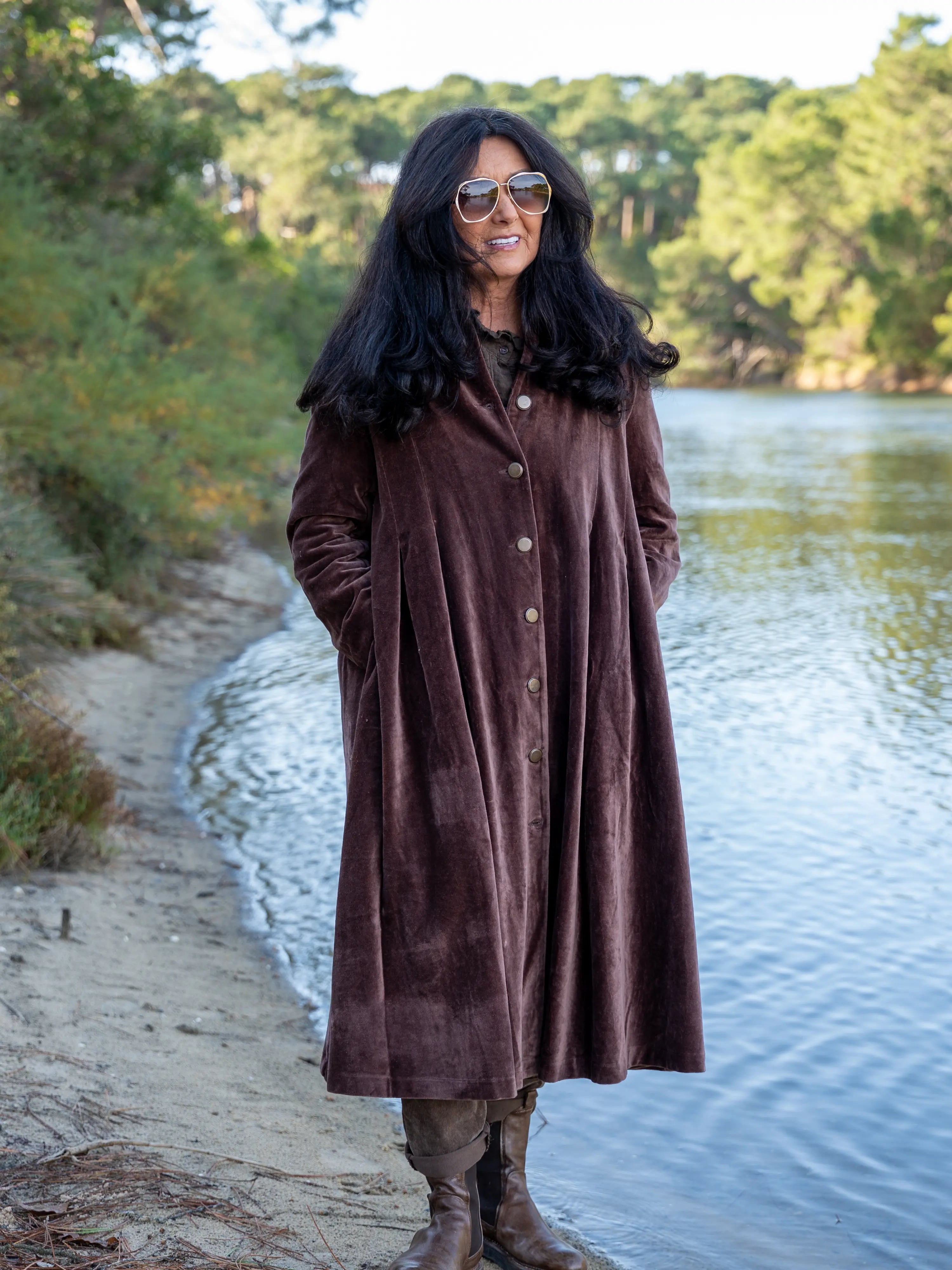 Manteau long velours "Tiago"