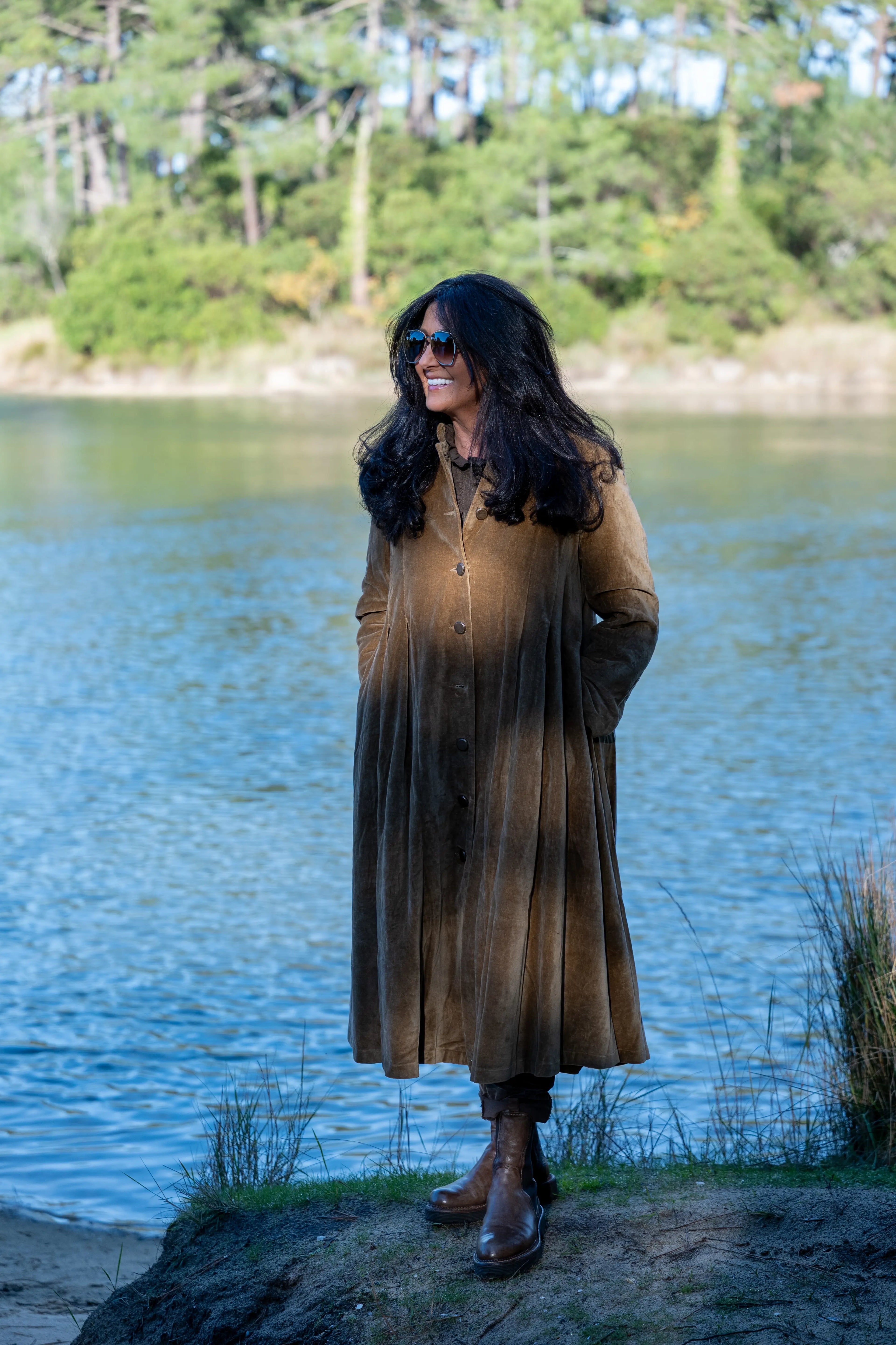 Manteau long velours "Tiago"