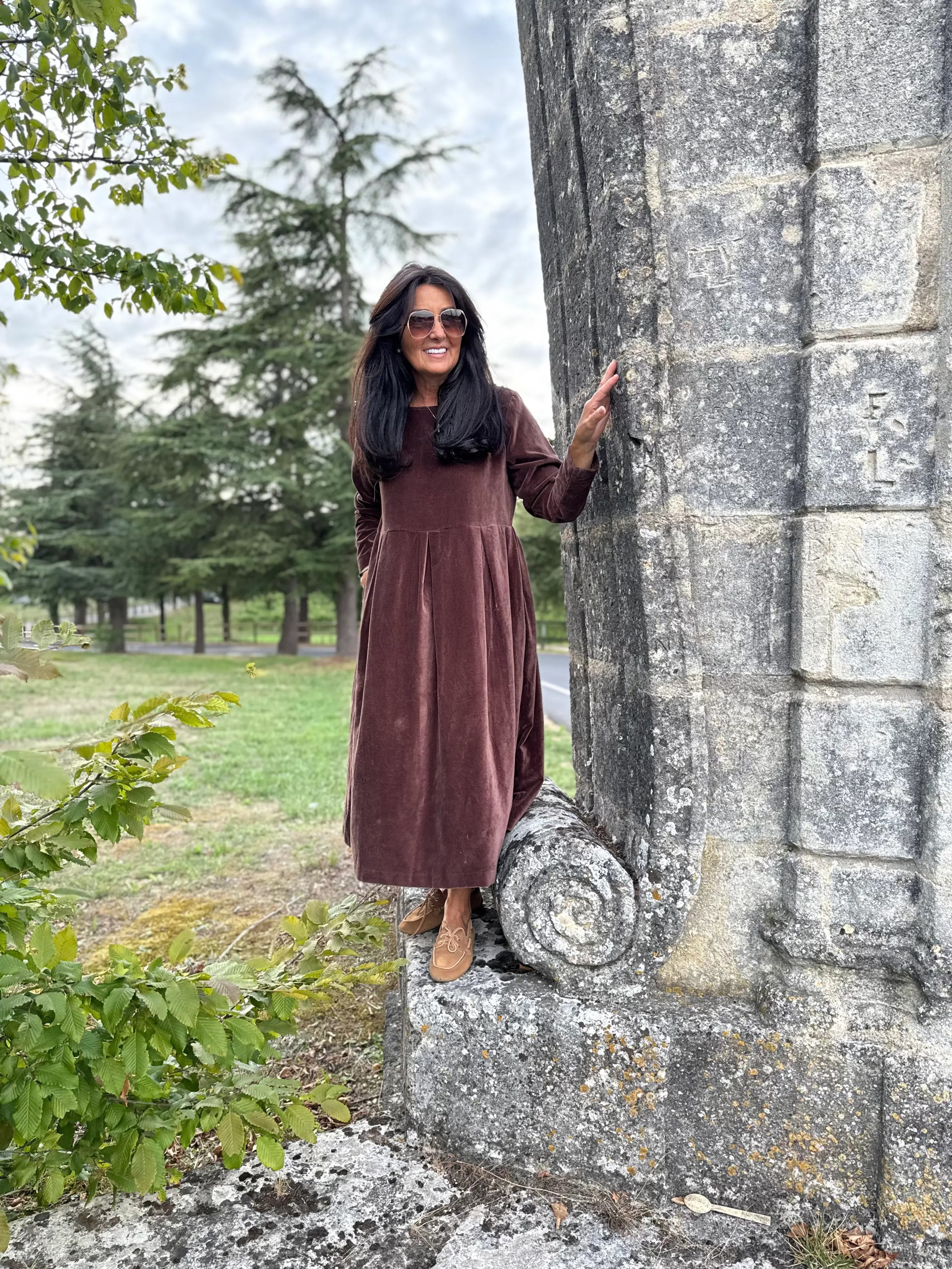 Robe longue velours "Evan"