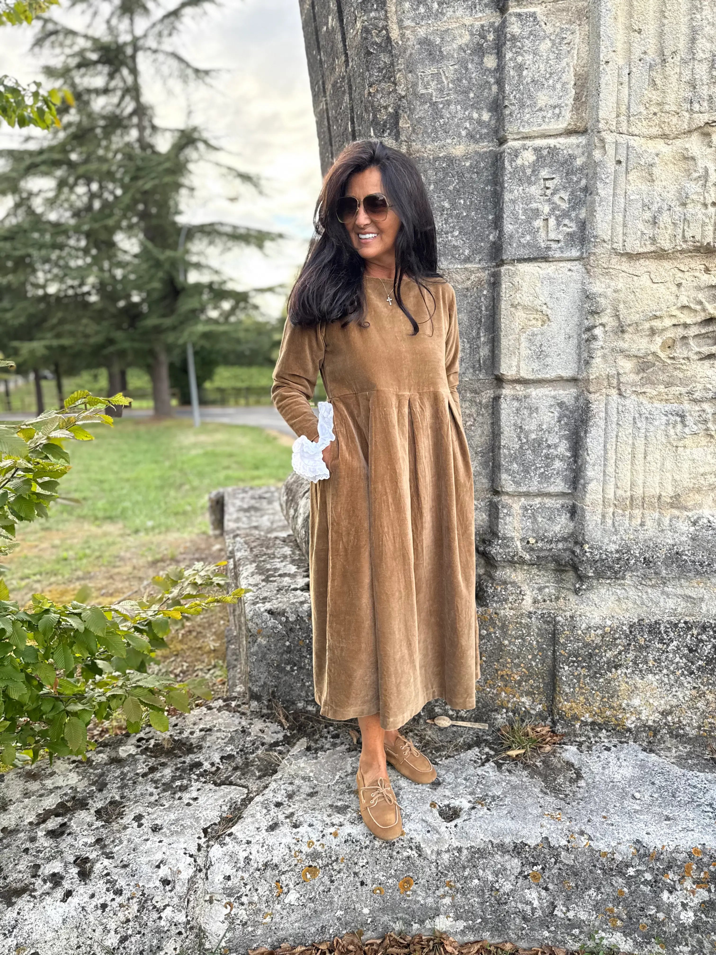 Robe longue velours "Evan"