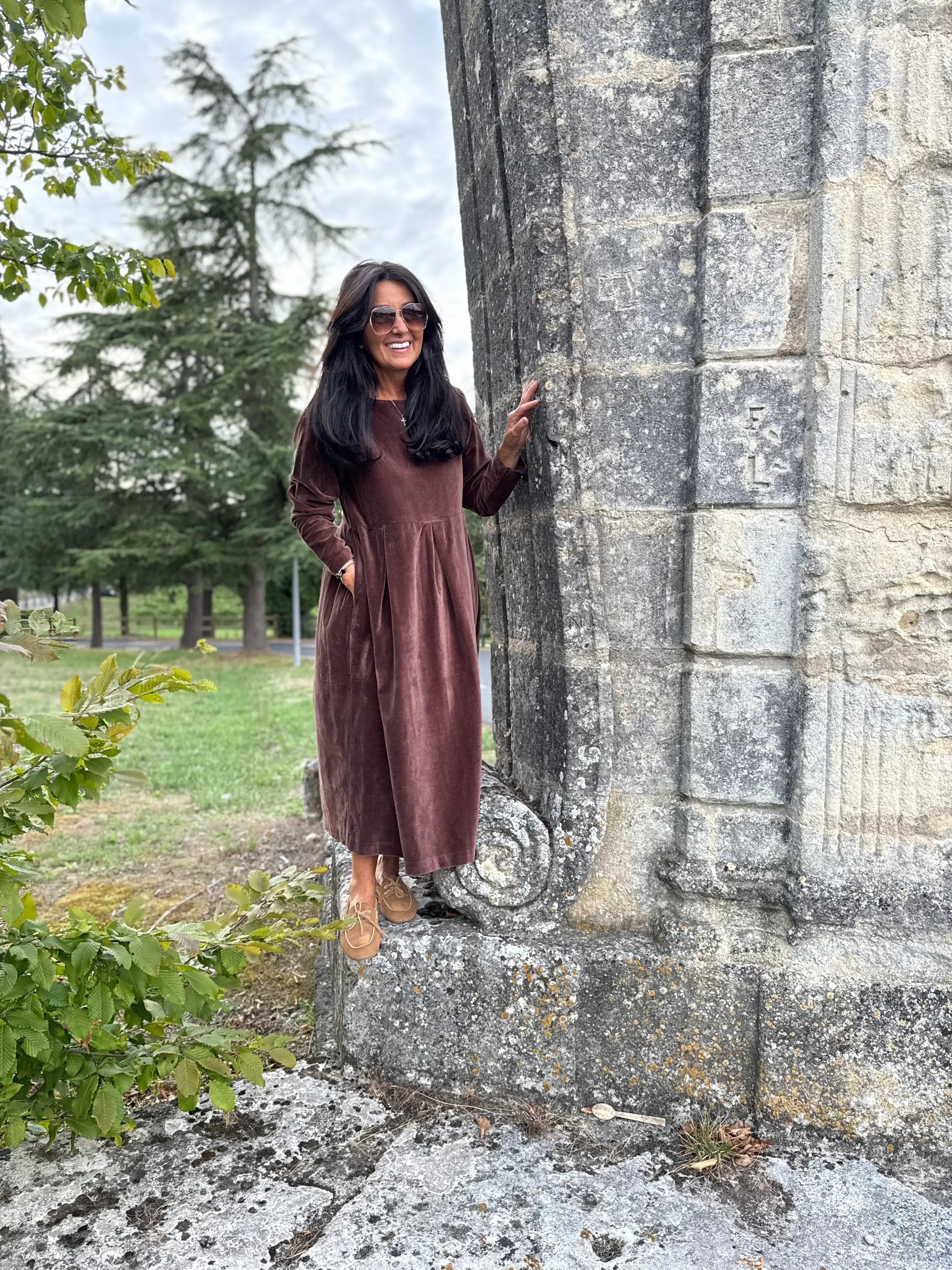 Robe longue velours "Evan"