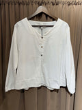 Tunique velours col tunisien blanc