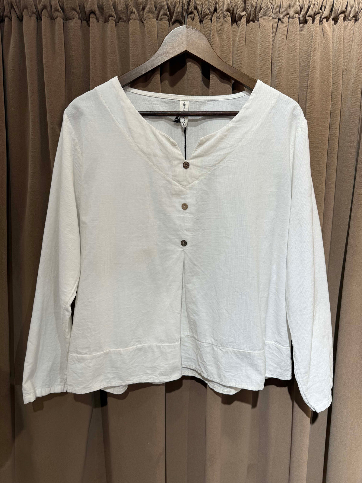 Tunique velours col tunisien blanc